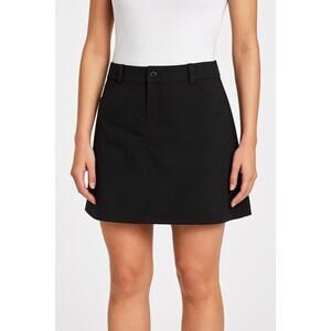 Slazenger Black Belt Loops Front Button Closure Pocket Aline Skirt Skort Size 12